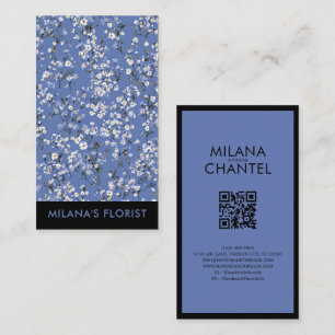 Tarjeta De Visita Margarita Azul Florista Moderna y Tendenciosa