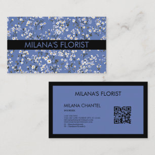 Tarjeta De Visita Margarita Azul Florista Moderna y Tendenciosa