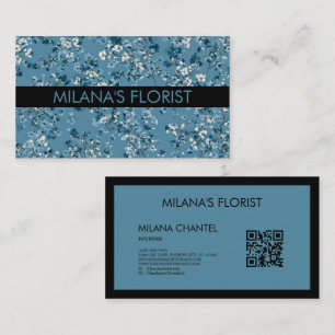 Tarjeta De Visita Margarita Azul Teal Moderna Floristería