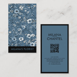 Tarjeta De Visita Margarita Azul Teal Moderna Floristería