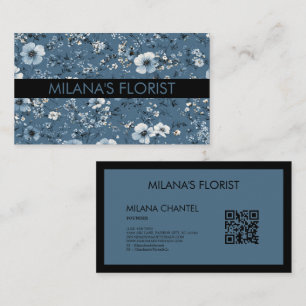 Tarjeta De Visita Margarita Azul Teal Moderna Floristería