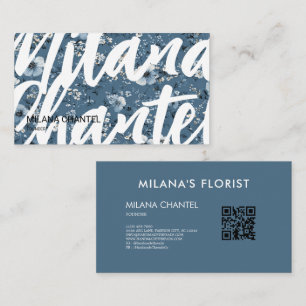 Tarjeta De Visita Margarita Azul Teal Moderna Floristería