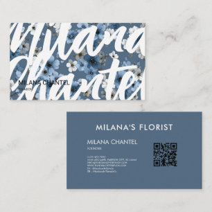 Tarjeta De Visita Margarita Azul Teal Moderna Floristería