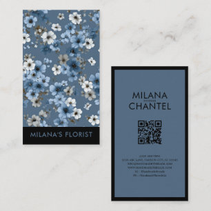 Tarjeta De Visita Margarita Azul Teal Moderna Floristería