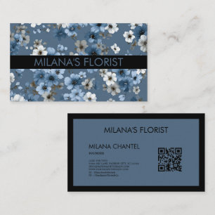 Tarjeta De Visita Margarita Azul Teal Moderna Floristería de Moda