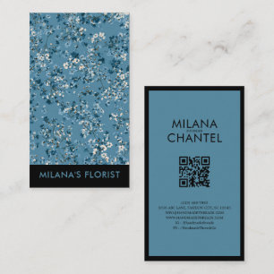 Tarjeta De Visita Margarita Azul Teal Moderna Floristería Tendencia 