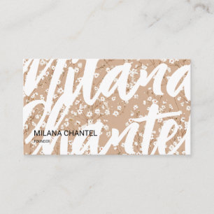 Tarjeta De Visita Margarita Blanca Beige Moderna Hippie Flor Florist