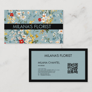 Tarjeta De Visita Margarita moderna de flores de color amarillo azul