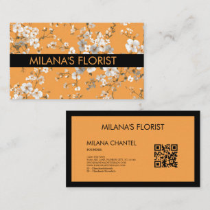 Tarjeta De Visita Margarita Naranja Florista Flor Moderna y Tendenci