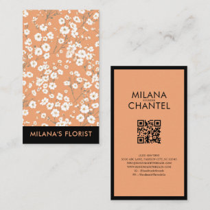 Tarjeta De Visita Margarita Naranja Florista Flor Moderna y Tendenci