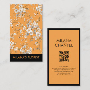 Tarjeta De Visita Margarita Naranja Florista Flor Moderna y Tendenci