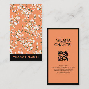 Tarjeta De Visita Margarita Naranja Florista Flor Moderna y Tendenci