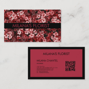 Tarjeta De Visita Margarita Roja Florista Moderna y Tendenciosa 
