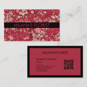 Tarjeta De Visita Margarita Roja Florista Moderna y Tendenciosa 