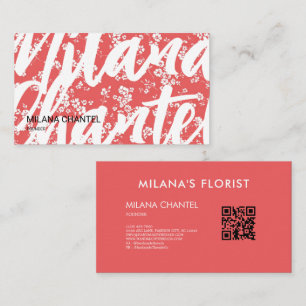 Tarjeta De Visita Margarita Roja Florista Moderna y Tendenciosa 