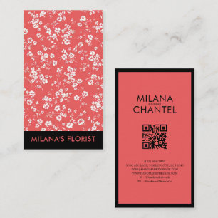 Tarjeta De Visita Margarita Roja Florista Moderna y Tendenciosa 