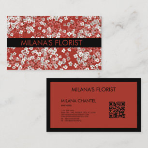 Tarjeta De Visita Margarita Roja Florista Moderna y Tendenciosa 