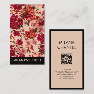 Tarjeta De Visita Margarita Roja Florista Moderna y Tendenciosa 