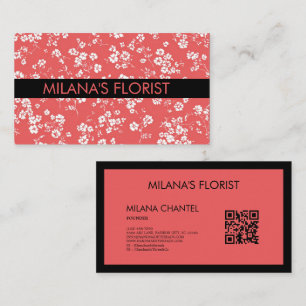 Tarjeta De Visita Margarita Roja Florista Moderna y Tendenciosa 