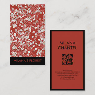 Tarjeta De Visita Margarita Roja Florista Moderna y Tendenciosa 