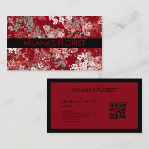 Tarjeta De Visita Margarita Roja Florista Moderna y Tendenciosa 