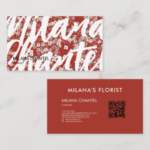 Tarjeta De Visita Margarita Roja Florista Moderna y Tendenciosa 