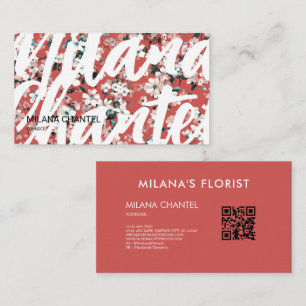 Tarjeta De Visita Margarita Roja Floristería Moderna y Tendenciosa 