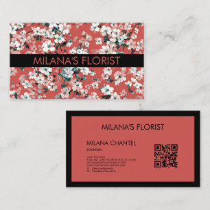 Tarjeta De Visita Margarita Roja Floristería Moderna y Tendenciosa 