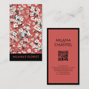 Tarjeta De Visita Margarita Roja Floristería Moderna y Tendenciosa