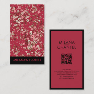 Tarjeta De Visita Margarita Roja Floristería Moderna y Tendenciosa