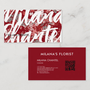 Tarjeta De Visita Margarita Roja Floristería Moderna y Tendenciosa 
