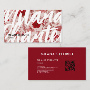 Tarjeta De Visita Margarita Roja Moderna Flor Tendencia Florista