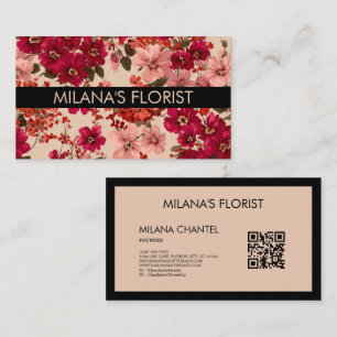 Tarjeta De Visita Margarita Roja Moderna Flor Tendencia Floristería 