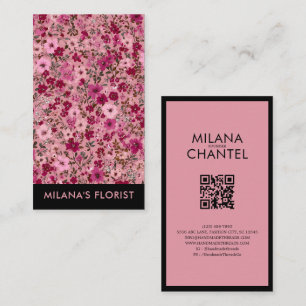 Tarjeta De Visita Margarita Rosa Flor Florista Moderna y Tendenciosa