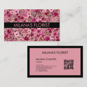 Tarjeta De Visita Margarita Rosa Flor Florista Moderna y Tendenciosa