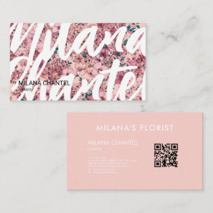 Tarjeta De Visita Margarita Rosa Flor Moderna y Tendencia Floristerí