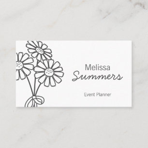 Tarjeta De Visita Margaritas blancas florales elegantes