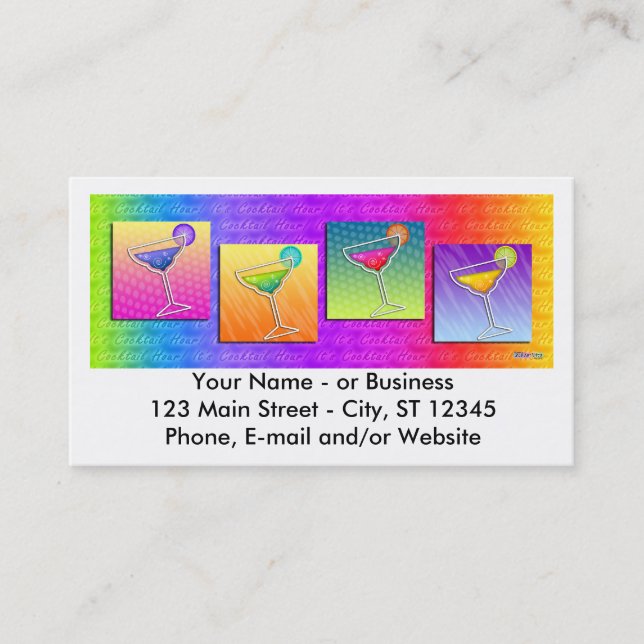 Tarjeta de visita - Margaritas del arte pop (Anverso)