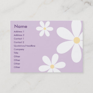 Tarjeta De Visita Margaritas púrpuras - rechonchas
