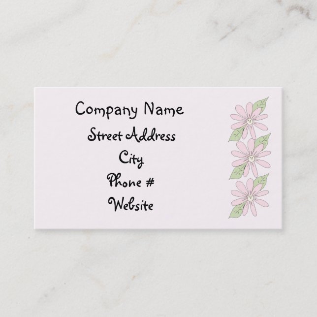 Tarjeta De Visita Margaritas rosadas (Anverso)