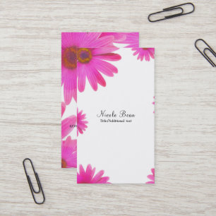 Tarjeta De Visita Margaritas rosadas Floral Margarita Elegante Campo
