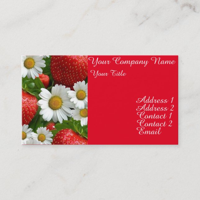 Tarjeta De Visita Margaritas y fresas (Anverso)