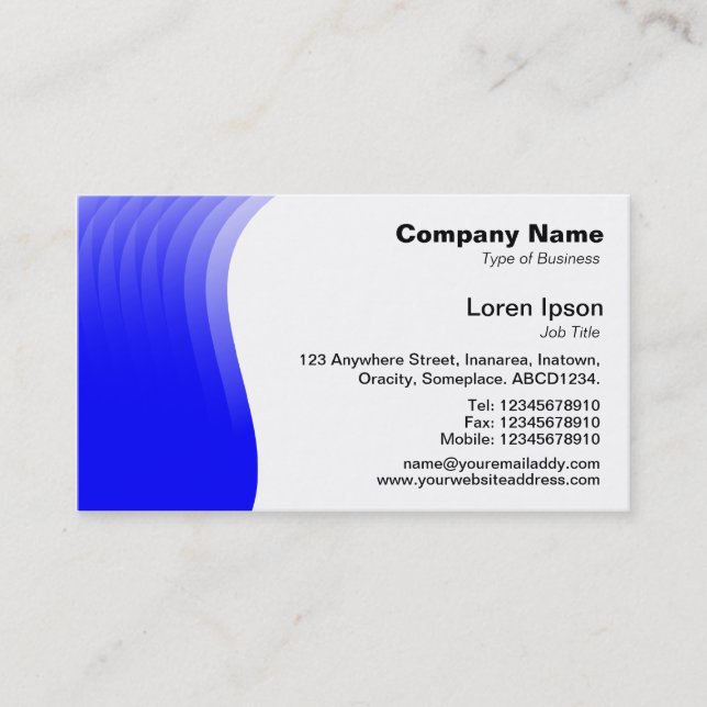 Tarjeta De Visita Margen de onda - Azul (Anverso)