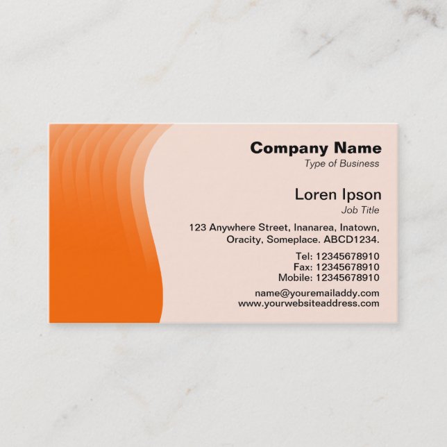 Tarjeta De Visita Margen de onda v2 - Naranja (Anverso)