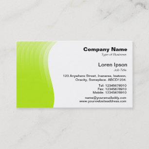 Tarjeta De Visita Margen de onda - Verde amarillo