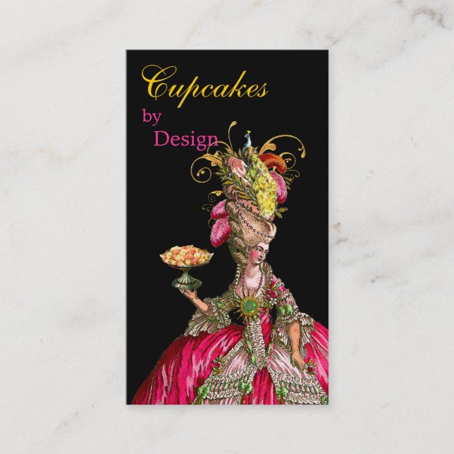 Tarjeta De Visita Mariana Antoinette pavo real (Anverso)