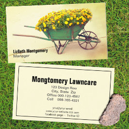 Tarjeta De Visita Marigold Vintage Wheelbarrow Gardening Lawrence Ca