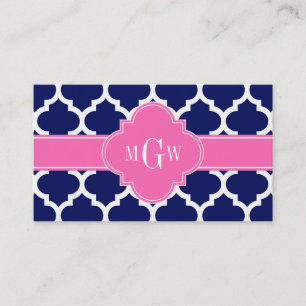 Tarjeta De Visita Marina Blanco Marruecos #5 Rosa Fucsia2 3 Monogram