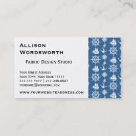 Tarjeta De Visita Marinero azul del capitán de buque y blanco