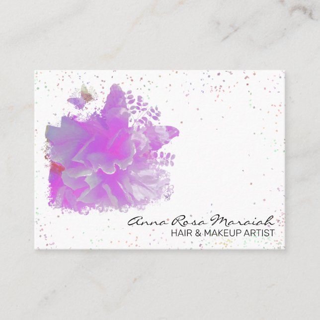 Tarjeta De Visita *~* Mariposa Art Poniente Rosa AR3 (Anverso)